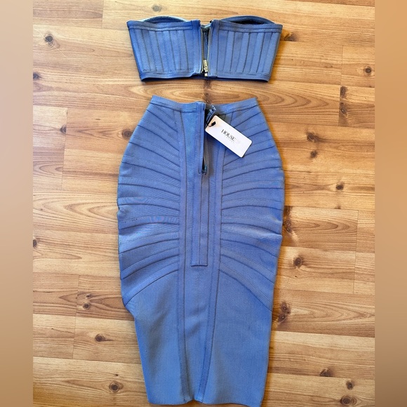 Formal Bodycon Ribbed Crop + Skirt Set - Picture 6 of 6